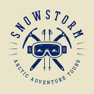 队标志, 徽章, 标志和设计元素穿红色夹克的极地探险家北极光幼年北极