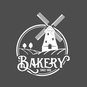 老式复古面包店标志照片