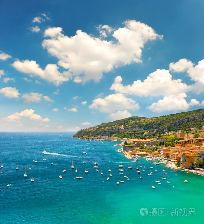 法国的里维埃拉,地中海.夏季假期背景