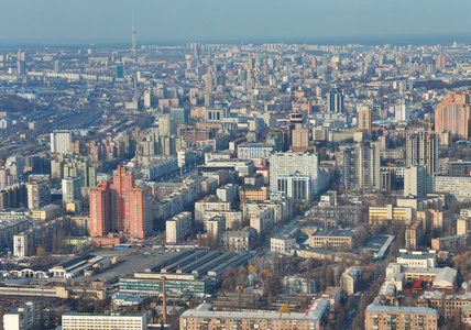 基辅市中心的鸟瞰图