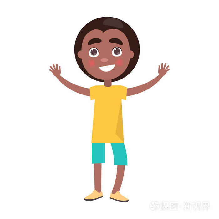 黑人男孩为孩子庆祝国际假日