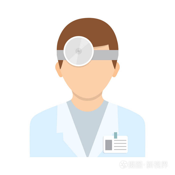 眼科医生用头镜子.孤立在背景上的图标