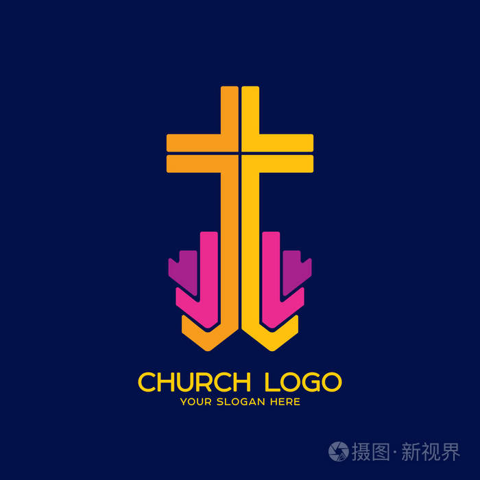教会的标志.基督教的象征.救主耶稣基督的十字架