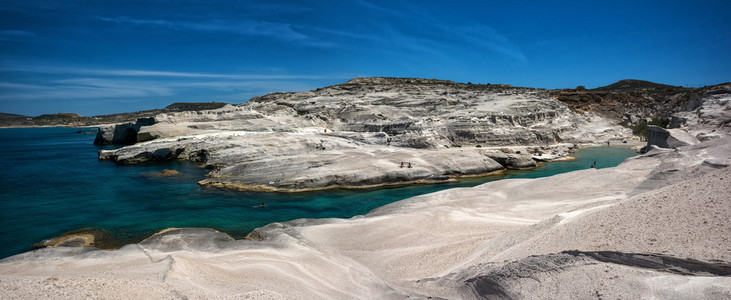 sarakiniko 海滩的米洛斯在希腊小岛