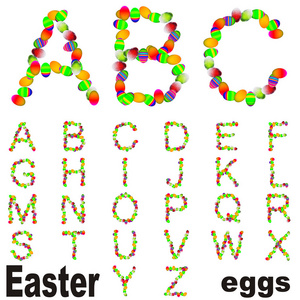 制成的复活节彩蛋的字体
