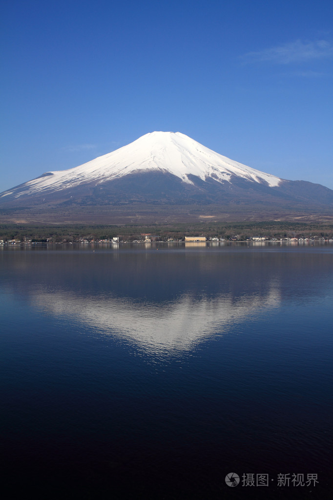 富士山日本山梨县山中湖为视角