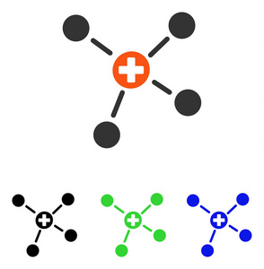 医学链接平面矢量图标