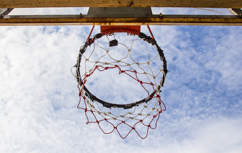 篮球筐上天空背景