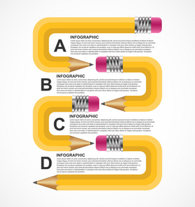 教育铅笔选项信息图表设计模板