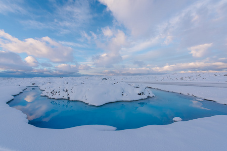 在冰岛的冬景