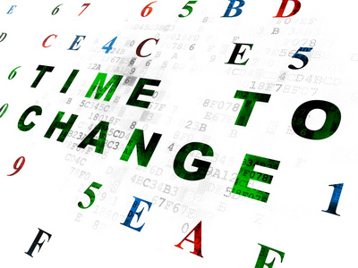 时间轴的概念: 数字背景上改变的时机照片