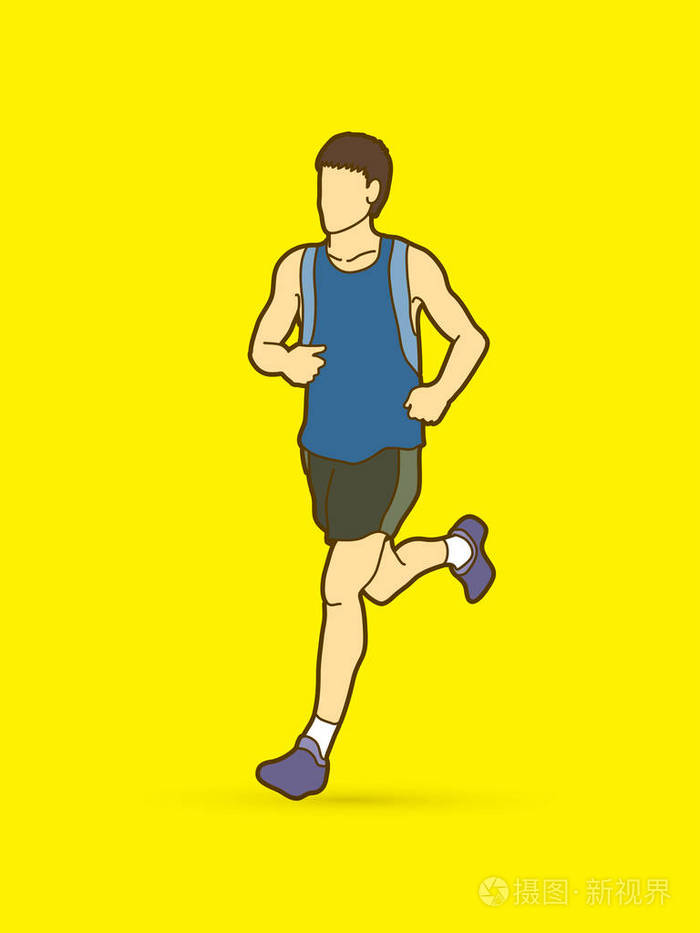 跑步运动员漫画图片