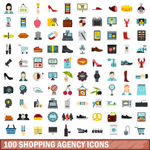 100 购物代理图标设置 平风格