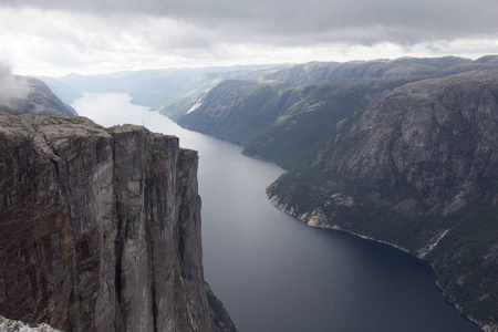 Lysefjorden 从 Kjerag，在郡县，挪威 Forsand 市镇山鸟瞰图