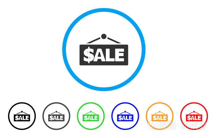 出售标签圆形的图标