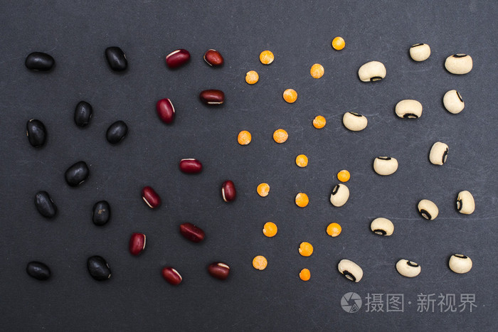 不同种类的豆种子背景