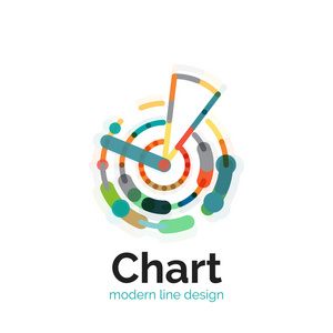 细线图表标志设计。图图标现代彩色平面样式