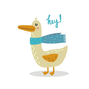 用鹅插图打印无缝卡哇伊卡通图案用可爱的心动物剪纸中秋节快乐,用