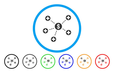 金融医疗联系圆形的矢量图标