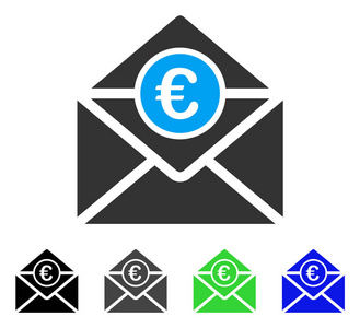 欧元邮件平面图标
