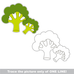 两个 broccolies 只跟踪一行, 跟踪教育游戏的学龄前儿童容易游戏水平