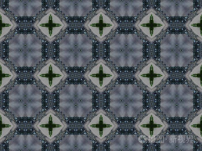 民族图案抽象的万花筒织物设计