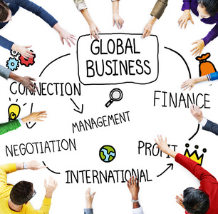 全球商业国际管理公司概念