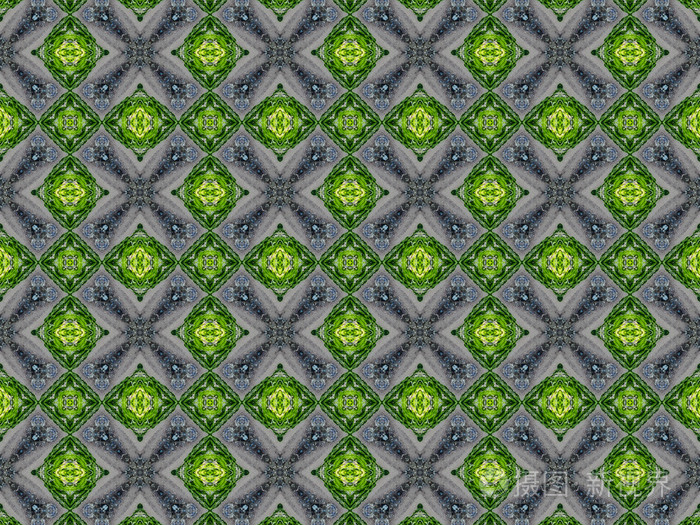 民族图案抽象的万花筒织物设计