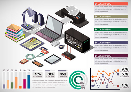 信息图形内部办公概念的插图图片