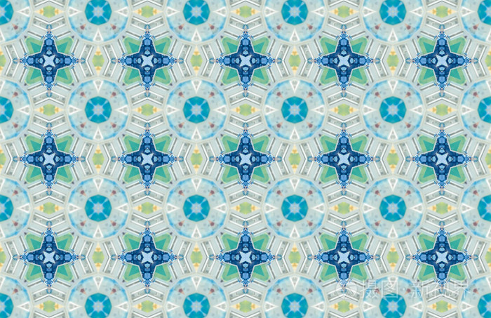 民族图案抽象的万花筒织物设计