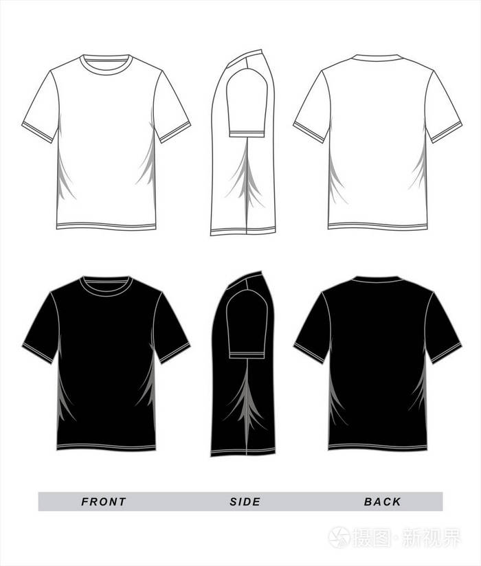 t恤模板空白前面背面