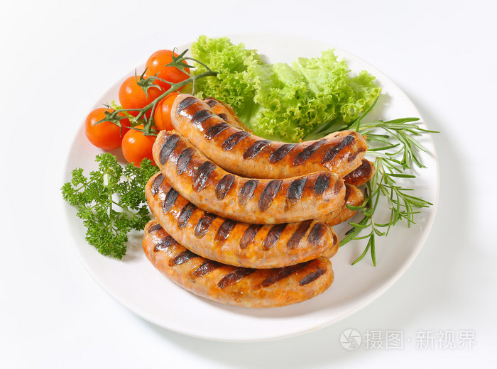 烤的bratwursts