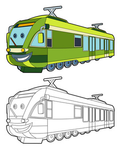 电力火车卡通图图片