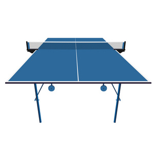 ping pong 蓝色乒乓球。矢量插画