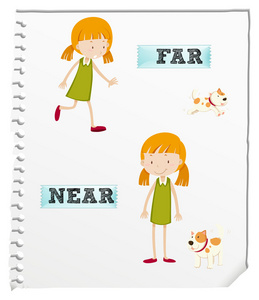 形容词相反的形容词远和近照片