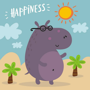 可爱的河马图片-可爱的河马素材-可爱的河马插画-摄图新视界