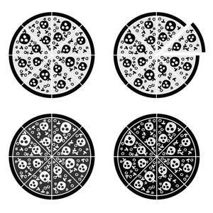 比萨饼设置意大利插画