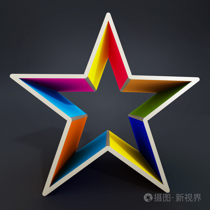 多色孤立在黑色背景上的星状照片-正版商用图片0djeq8-摄图新视界