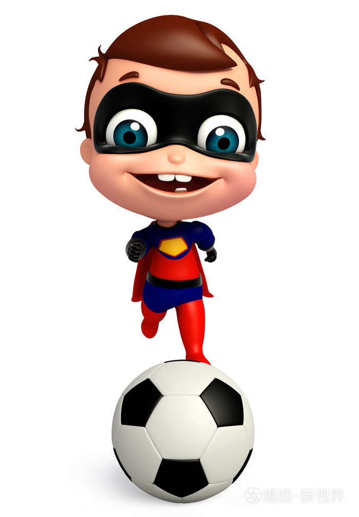 超人造型与足球三维审计图
