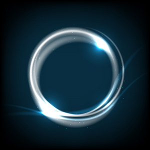 闪亮的圆圈,在深蓝色背景照片