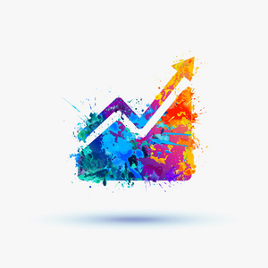 不断增长的销售图表图标照片