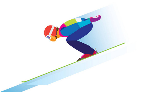 年轻运动员是跳台滑雪上的跳线