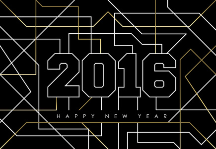 新年快乐抽象 2016年黄金装饰大纲