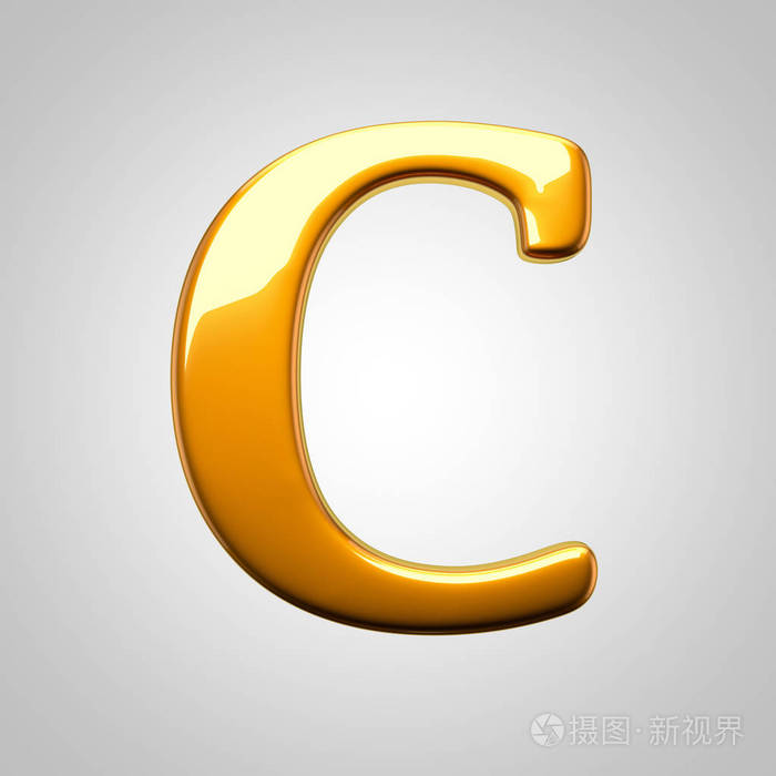 黄色有光泽字母c
