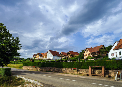 老 alsacien 村街景