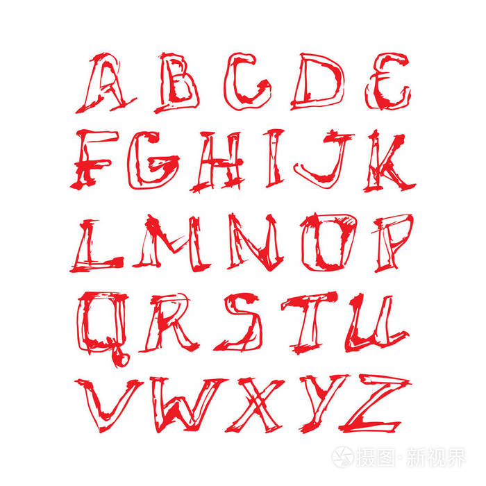 手绘制的字母的拉丁字母