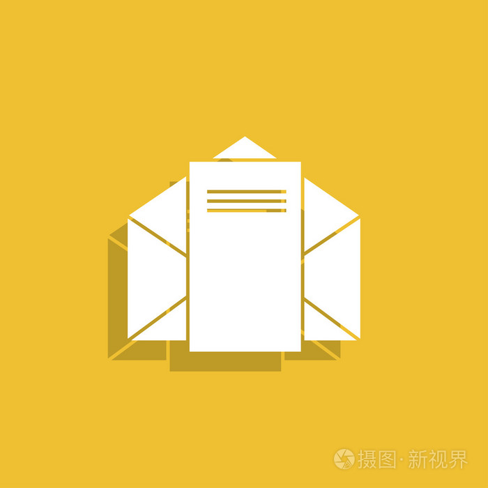 信封邮件标志。平面设计风格