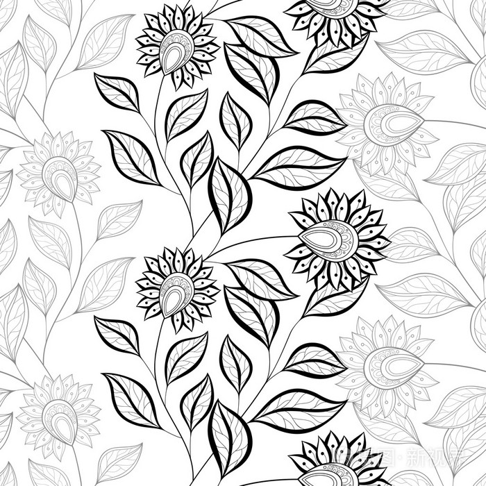 无缝的抽象花卉图案