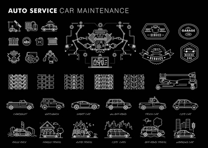 汽车服务轮廓线组合