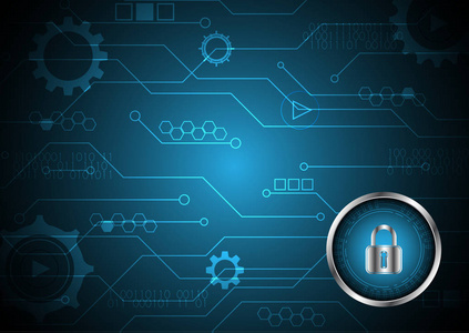 技术数字未来抽象网络安全锁圈 ci